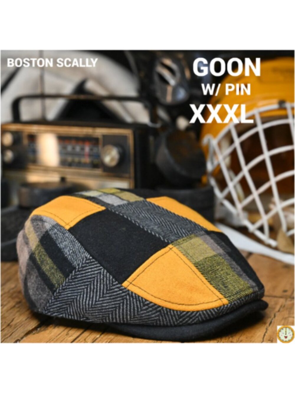 Boston Scally The GOON Single Panel Patchwork Cap-XXXL- With Pin
